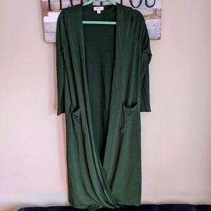 Lularoe Sarah Cardigan Modal Forest Green Sweater